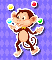Cute monkey juggling balls
