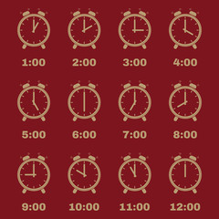The Alarm Clock icon.  alarm clock symbol. Set