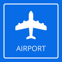 Airport sign vector. Airplane icon