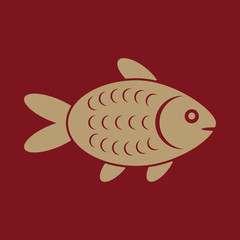 The fish icon. Fish symbol. Flat