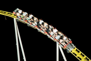 Roller coaster ride in the night, free time activities