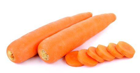 carrots on the white ground