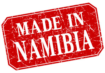 made in Namibia red square grunge stamp