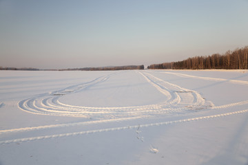 traces   in the snow  