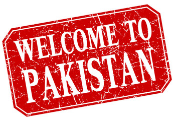 welcome to Pakistan red square grunge stamp