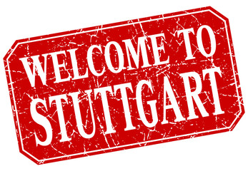 welcome to Stuttgart red square grunge stamp