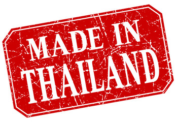 made in Thailand red square grunge stamp