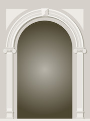 Classic antique arch portal with columns in vector graphics