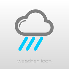 Rain Cloud icon. Downpour, rainfall. Weather