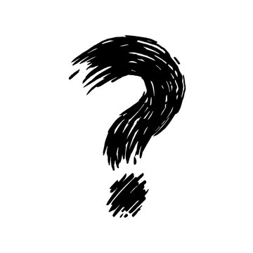 Question mark painted with a felt pen.