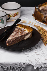 marble cheesecake with cream cheese and chocolate