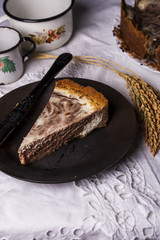 marble cheesecake with cream cheese and chocolate