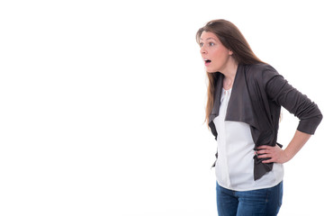 erstaunte junge frau