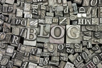 Close up of typeset letters with the word Blog