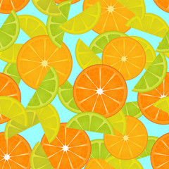 Citrus fruits pattern. Seamless background.