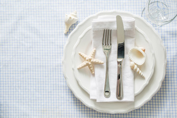 Summer marine style table setting