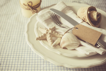 Summer marine style table setting