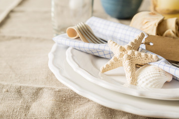 Summer marine style table setting