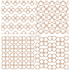 set of abstract seamless samples of a grid of geometrical figure