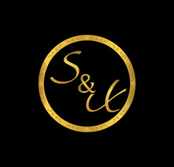 SX initial wedding in golden ring