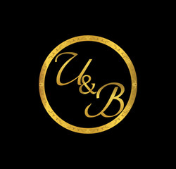 UB initial wedding in golden ring