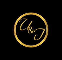 UI initial wedding in golden ring © otakzatikz
