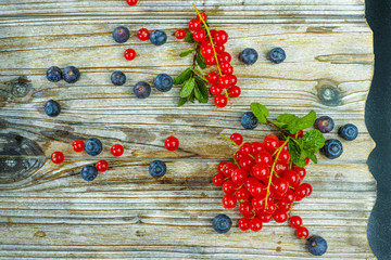 Naklejka na ściany i meble Fresh organic strawberry, blue and red berry
