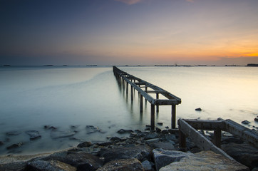 Beautiful Sunrise view at fisherman jetty
