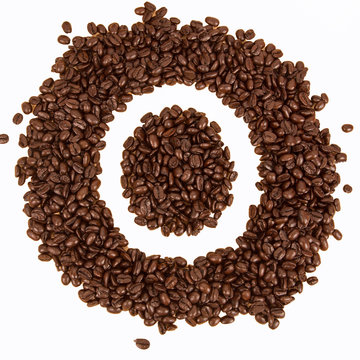 Coffee beans text , O alphabet
