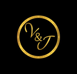 VJ initial wedding in golden ring