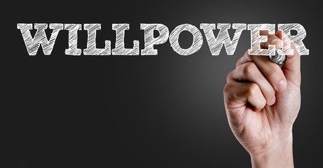 Hand writing the text: Willpower