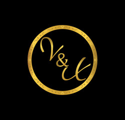 Obraz premium VX initial wedding in golden ring