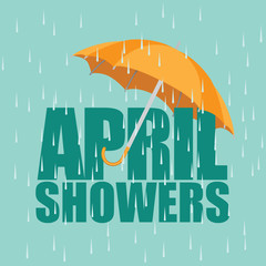 
Umbrella in the rain. April showers. EPS 10 vector. - 106022292