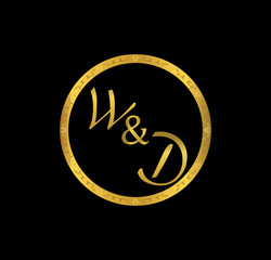 WD initial wedding in golden ring