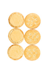 Cracker cream cheese isolated on white background.