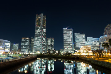 Obraz premium Yokohama skyline at night