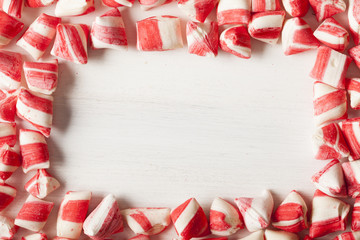 colorful candies and frame
