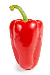 Red sweet pepper isolated on white background