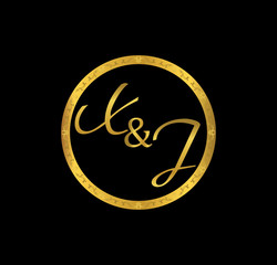 XJ initial wedding in golden ring