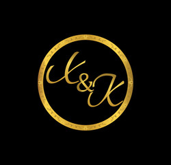 XK initial wedding in golden ring