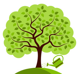 tree and watering can © Beta757