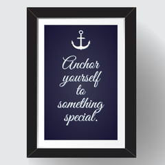 Motivational vector quotation in black frame.