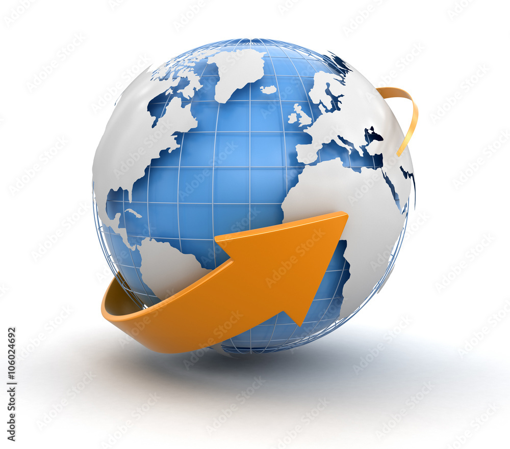 Poster 3d globe. image with clipping path