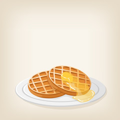 Waffles with a piece butter