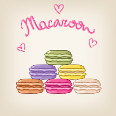 Stack of cute colourful vector macaroons