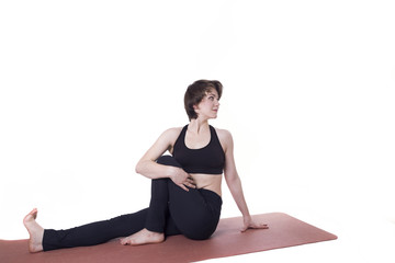 Fototapeta premium sport yoga woman isolated