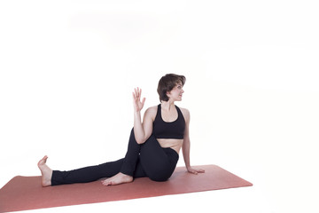 sport yoga woman isolated