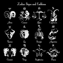 Zodiac symbols and signs