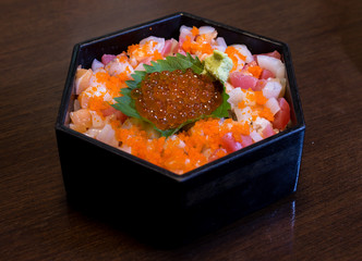 Igarashi's Sushi Japanese black bowl.