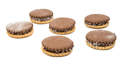 Sandwich cookies with chocolate